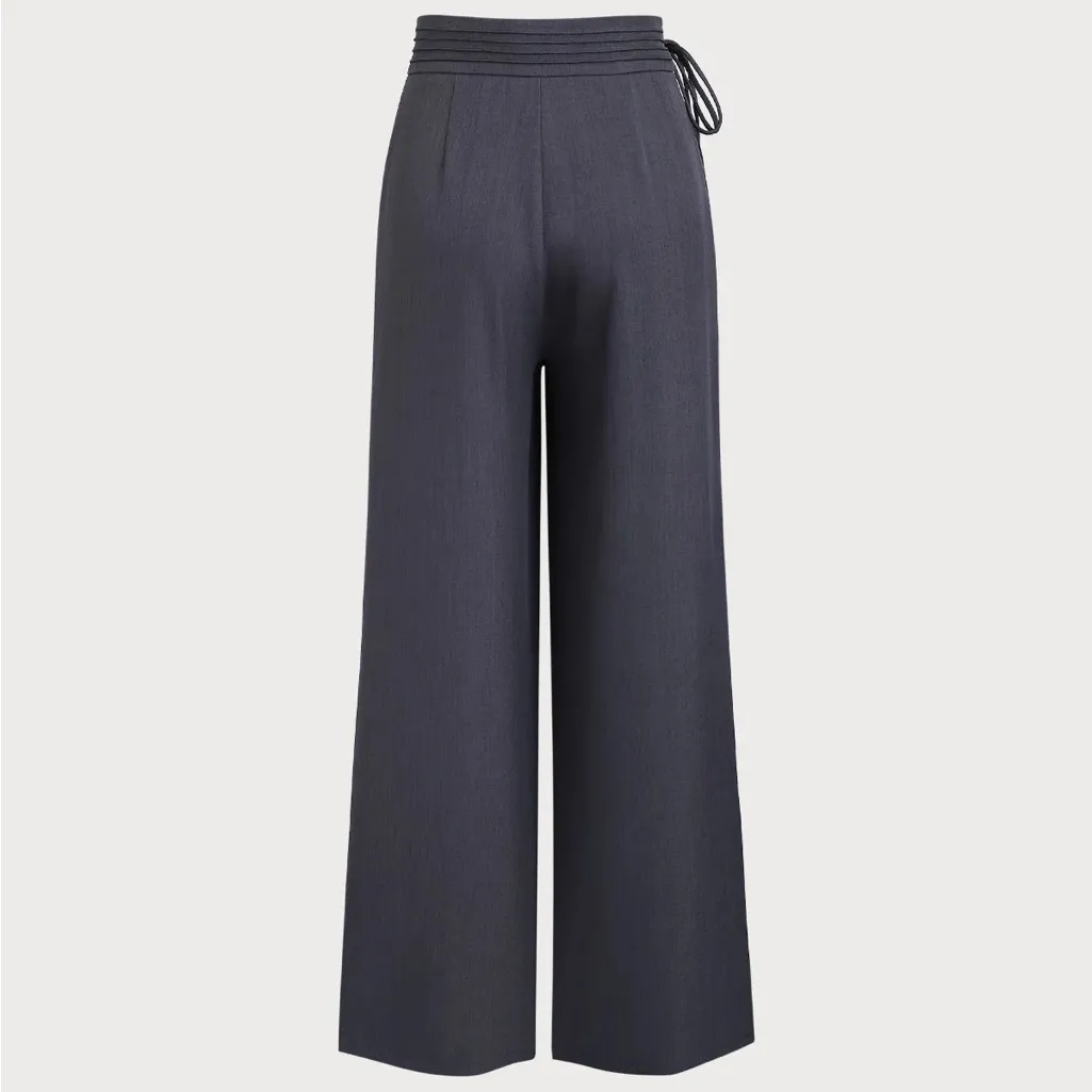 Rihoas Grey Natural Waisted Straight Pants Gray Size M - Image 7