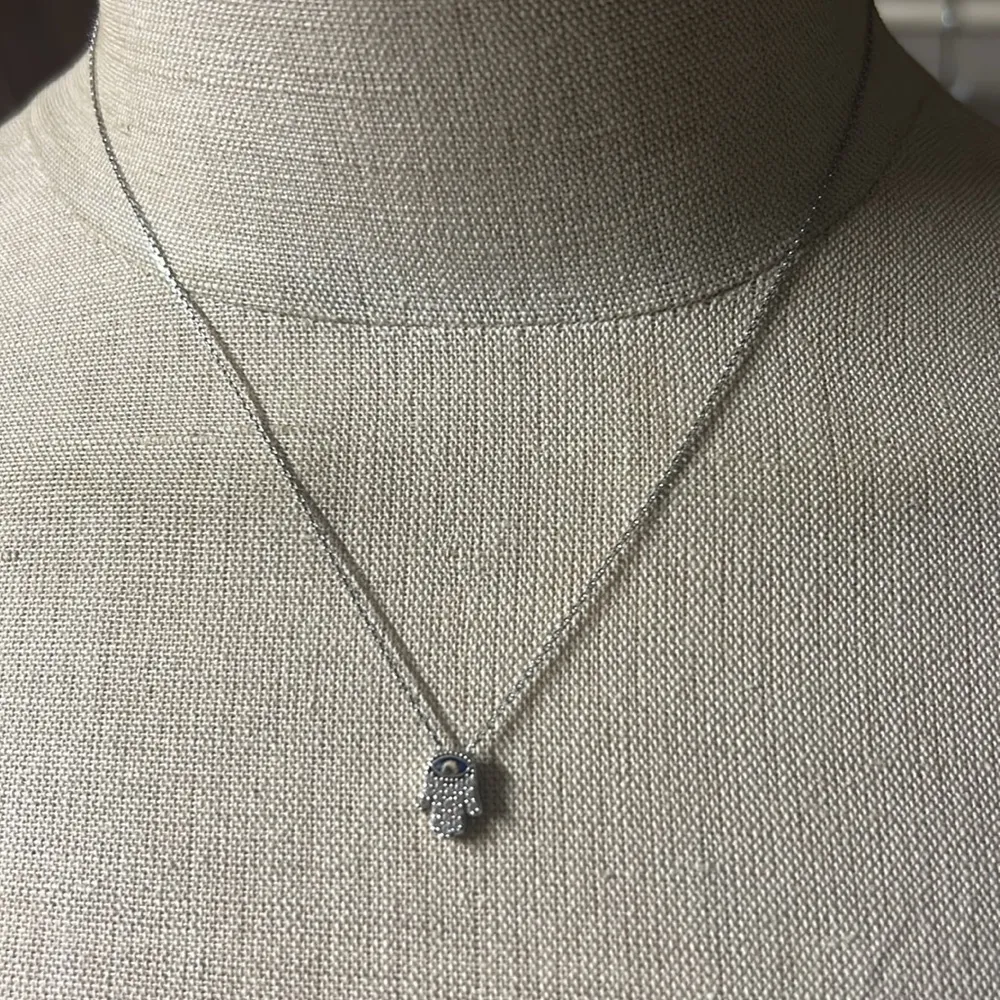 925 Silver Hamsa Hand Necklace - Image 2