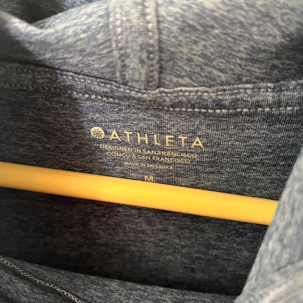 Athleta Space Dye Blue Hooded Long Sleeve - Image 3