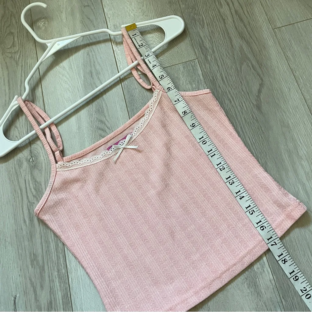 Edikted Lace Tank Top pointelle crop womens Pink (small) cute casual lounge - Image 5
