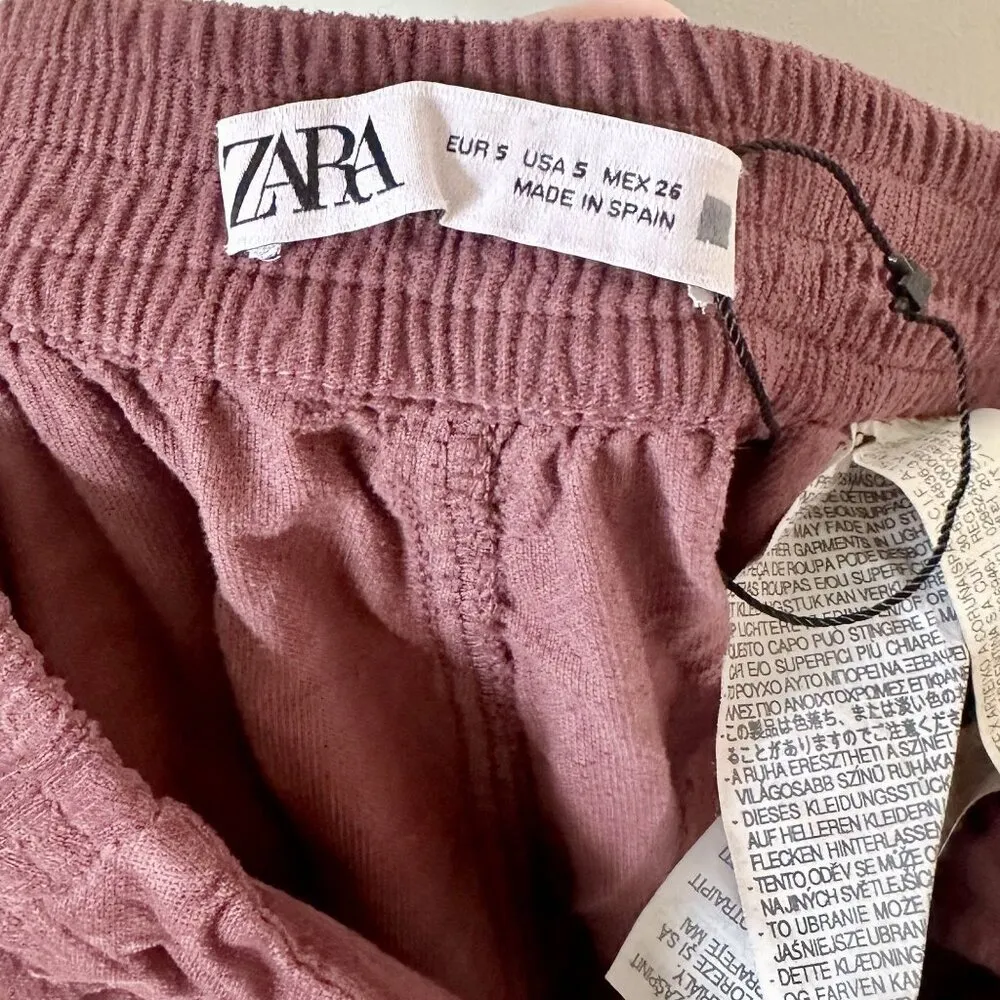 Zara Wine Brown Jogger Pants - Size Small - Image 4