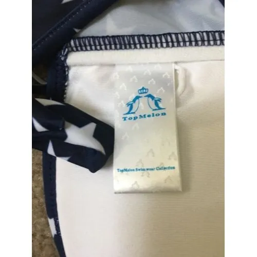 Top Melon Women's Graphic Print Swim Bra Strapless Size Small Stringy Front - Image 10