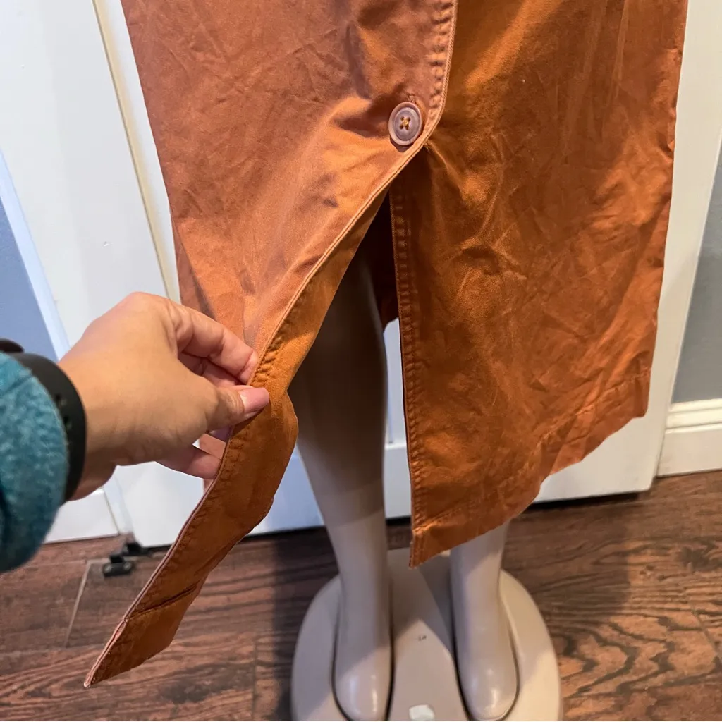 Who What Wear Sleeveless burnt Orange Button-Down Dress maxi s sleeveless collar - Image 5