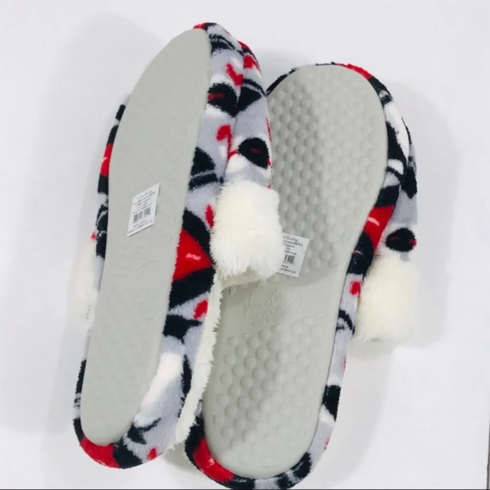 Vera Bradley  Penguin Intarsia Slippers Red Navy Large 9-10 - Image 3