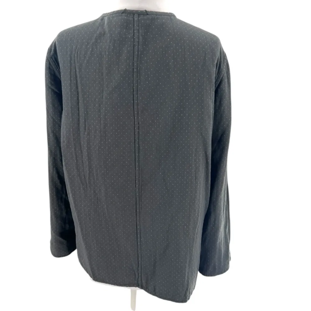 Eileen fisher Reversible Organic Cotton Doubleweave jacket stripe polka dot XL - Image 2