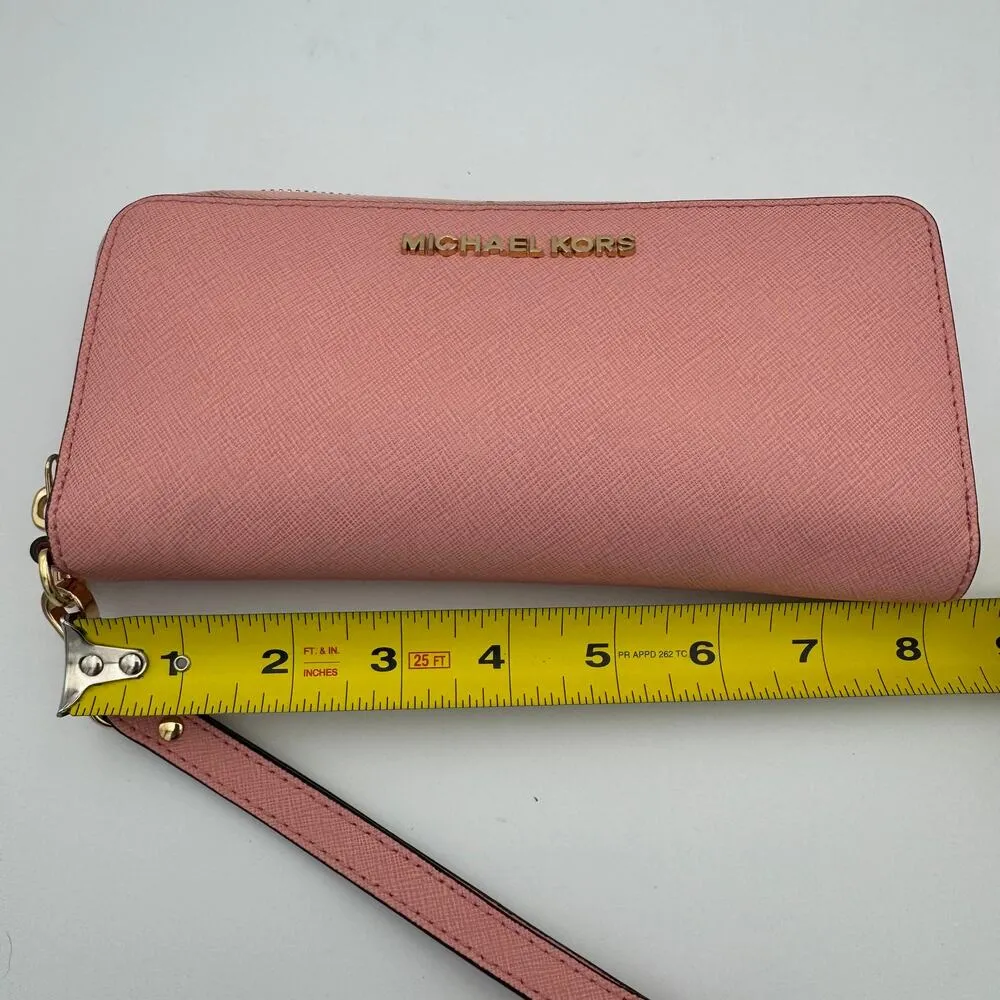 MICHAEL KORS LONG WALLET PINK Solid Color Women's - Image 9