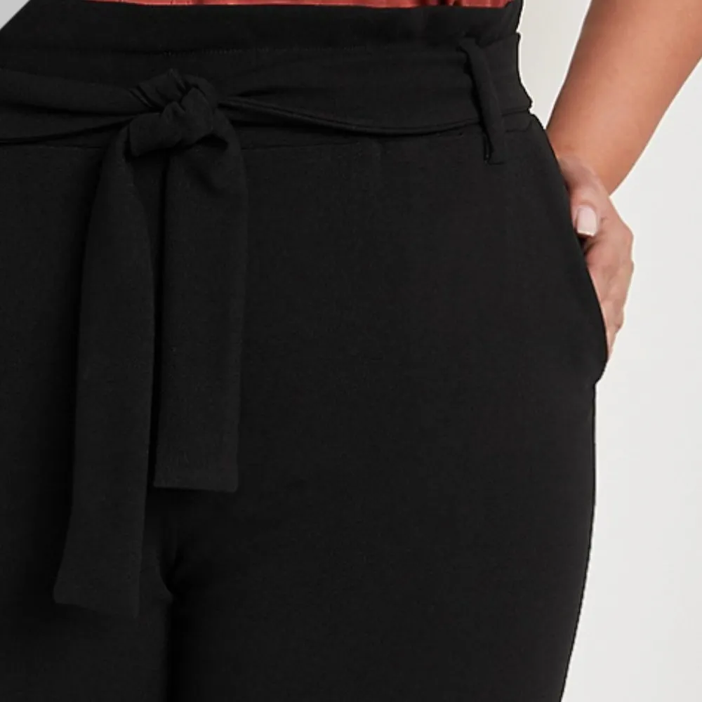 Belle Sky Belted Paper Bag Trousers - Image 4