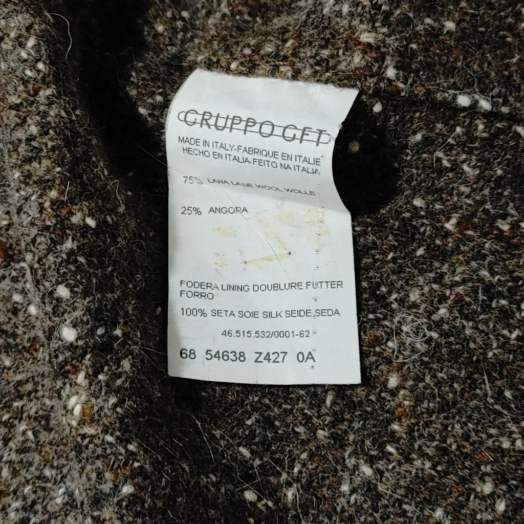 Valentino Skirt Suit Set Sz 12 Wool Angora Blend Brown Tweed Italy Authenticate - Image 14