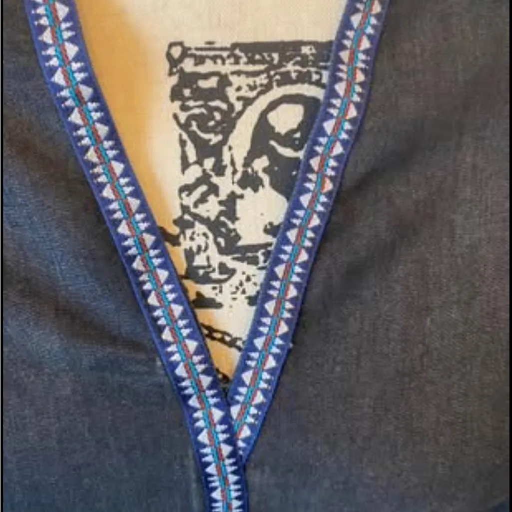 denim shirt with embroidered detail by “ August Silk” Women’s black lightweight - Image 3