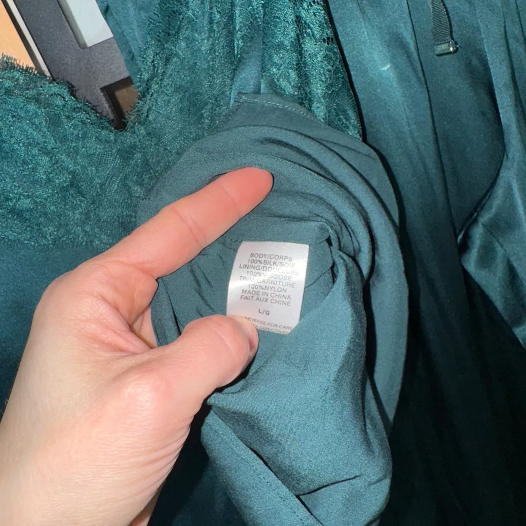 CAMI NYC Silk lace tank top joggers pants trousers pine emerald elsie set - Image 10