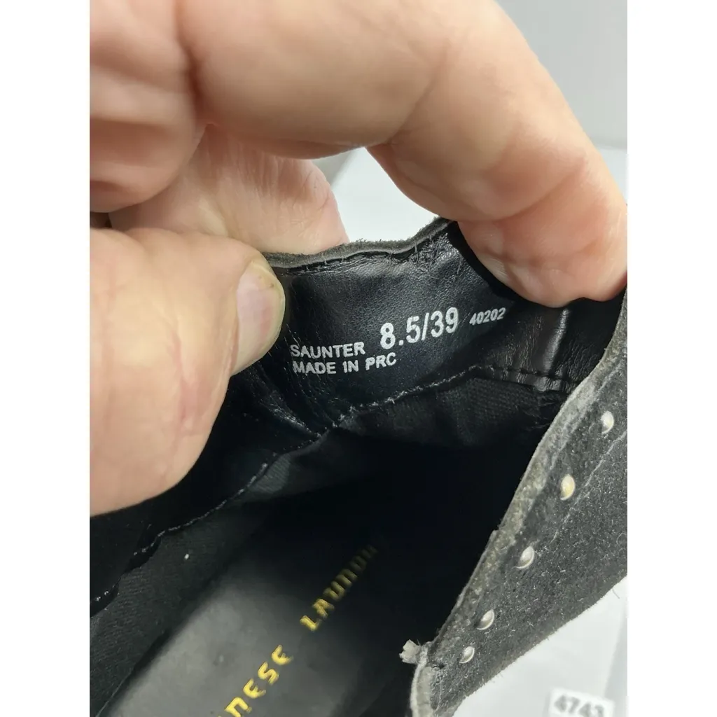 Womans Chinese Laundry Saunter Booties 8.5 Black Studs Back Zip Block Heel - Image 7