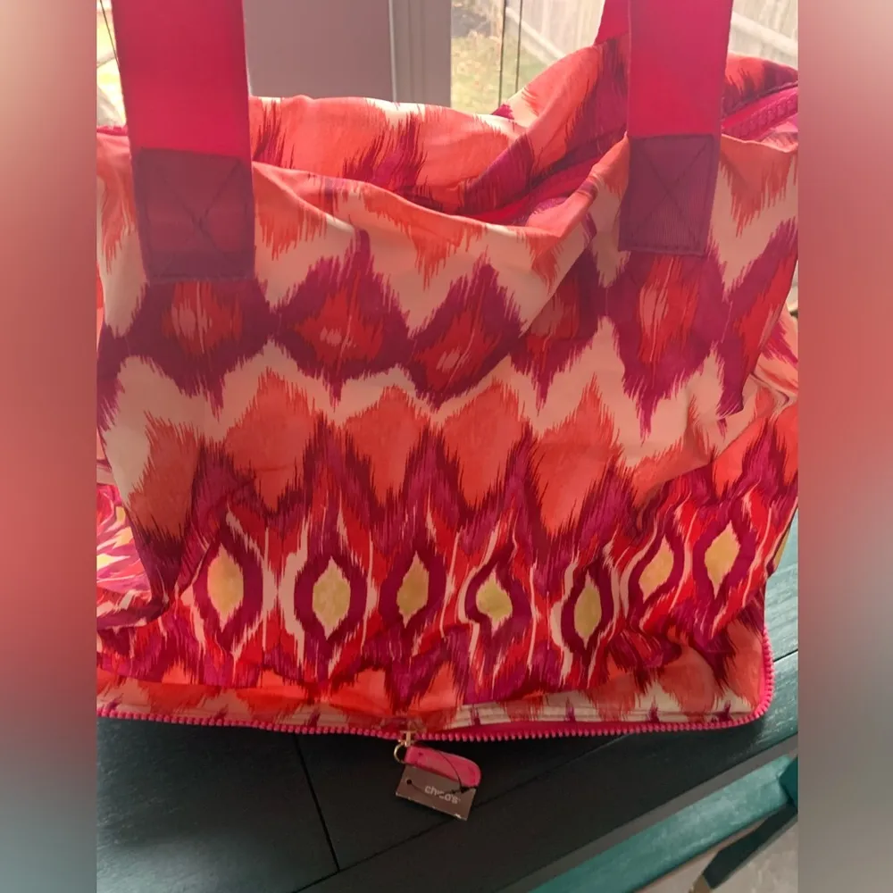 NEW With Tags Chico’s Travel Convertible Tote Bag Zippered Compact Multi Pink - Image 5