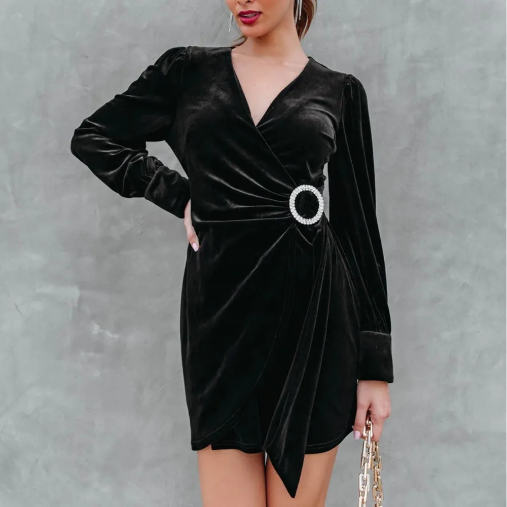VICI | Million Dollar Baby Velvet Embellished Buckle Dress - Image 2