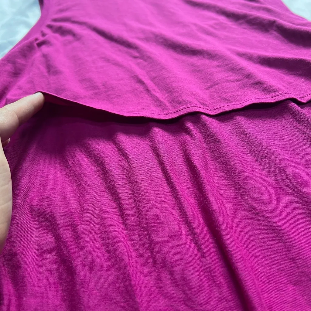 Fabletics Cropped Back Magenta Tank Top - Image 3