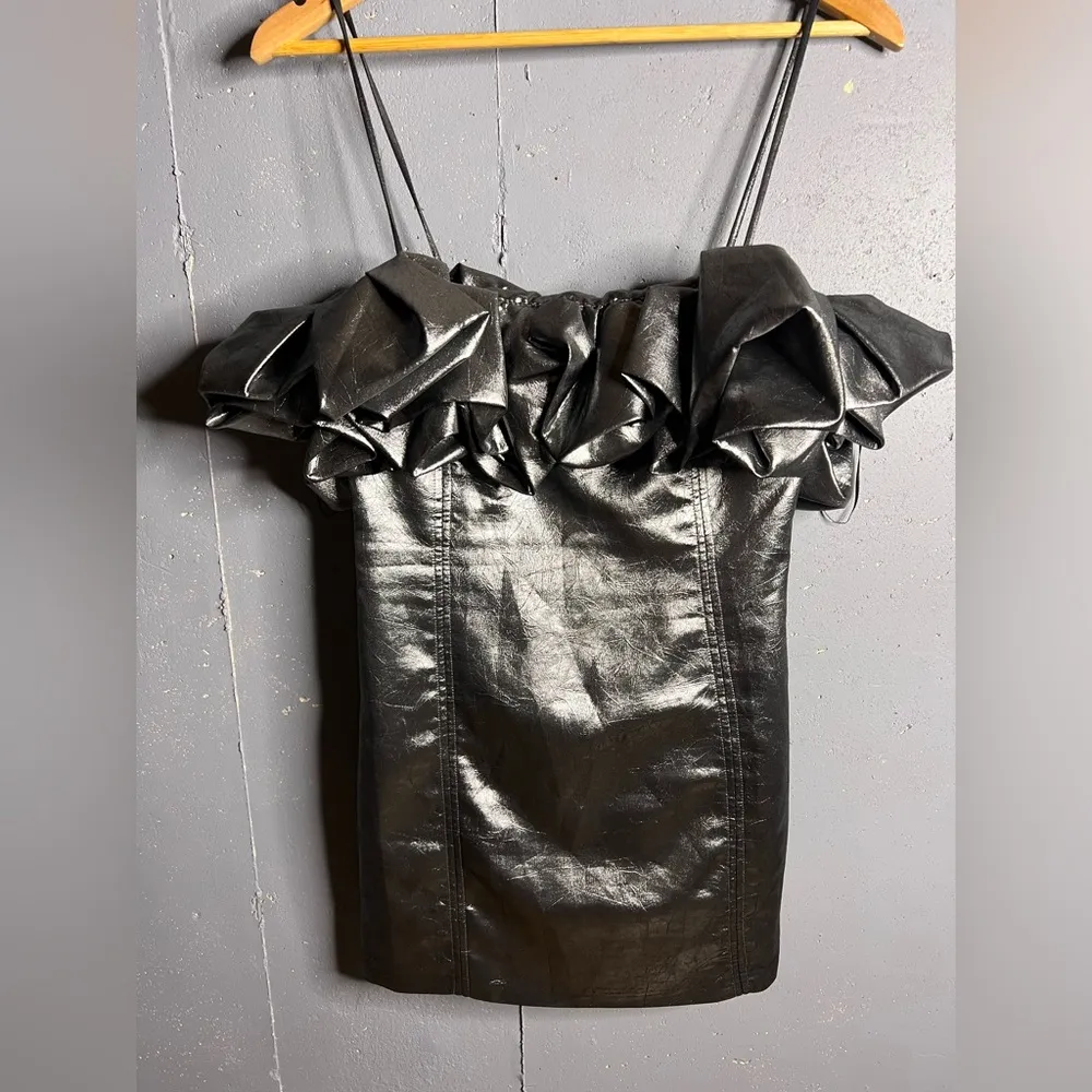 Zara VOLUMINOUS SHORT DRESS.  Size Small - Image 3