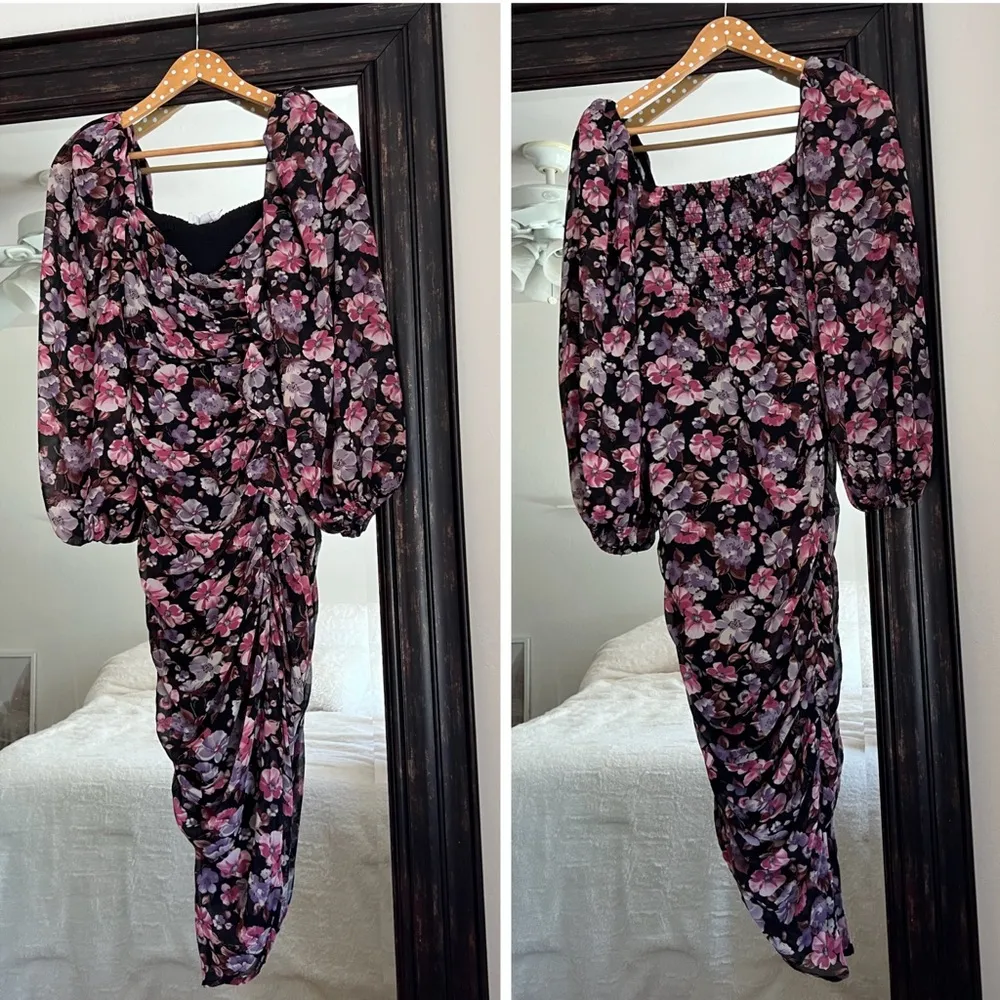 ASTR Athens Floral Ruched Dress NEW - Image 3