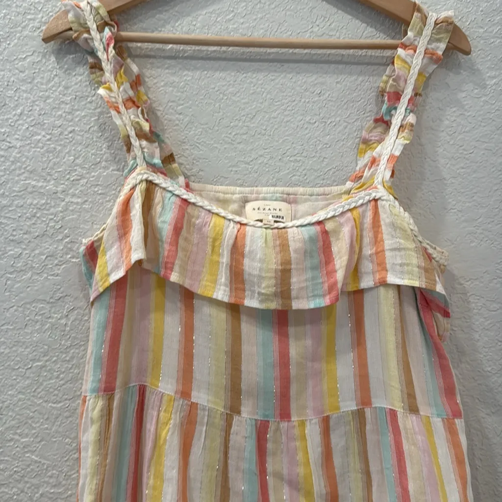 Sezane Fily stripe tiered mini dress - Image 5