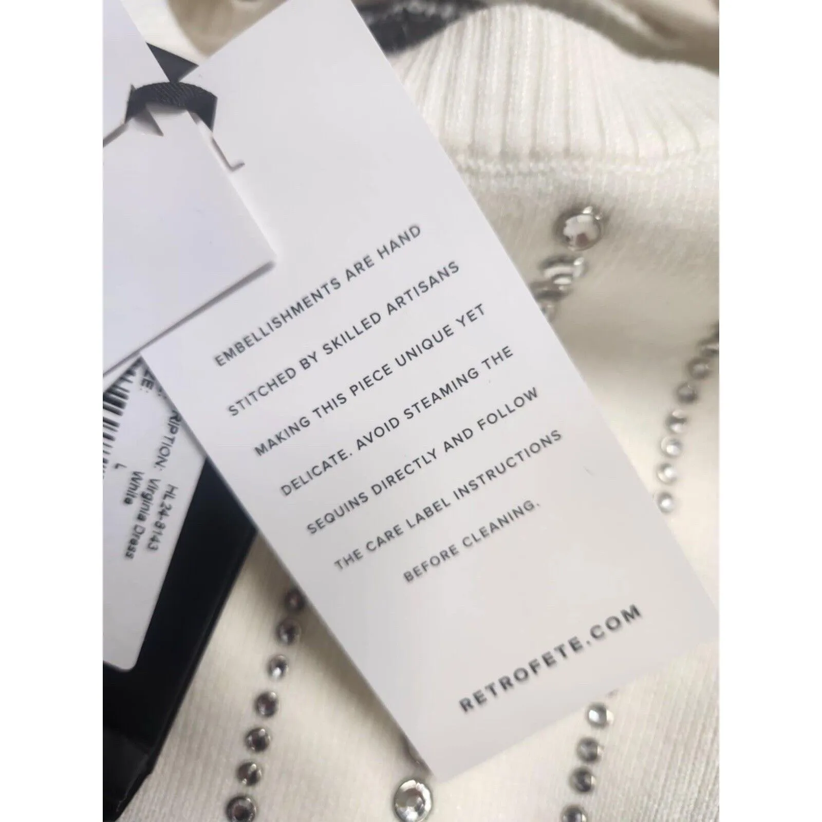 Retrofete Virgina Embelished Kinit Sweater Dress Size L Msrp $548 White Size L - Image 8