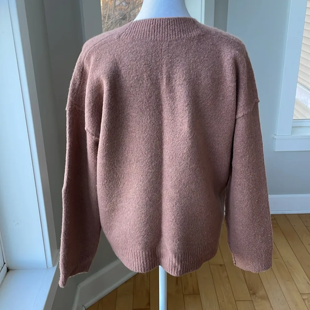 Madewell Dusty Rose Blush Pink Connection Crewneck Sweater Size XS - Image 5