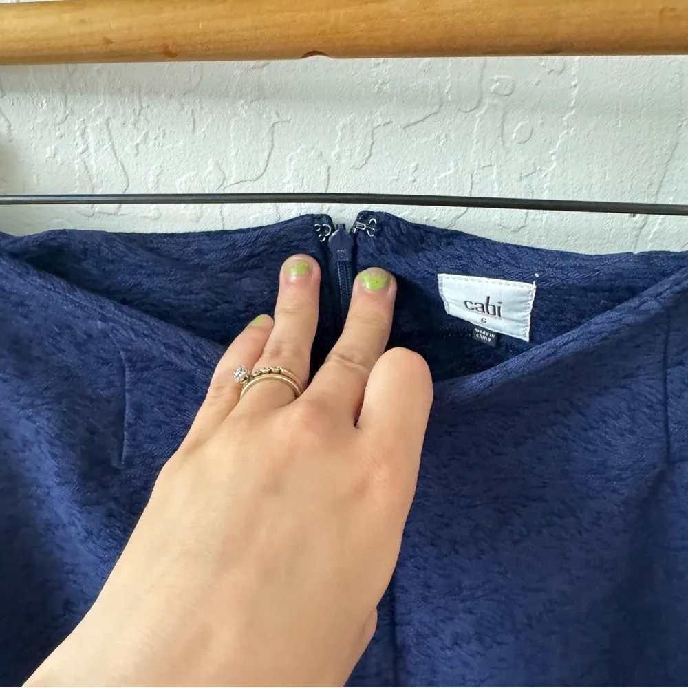 CAbi Tulip Flare A Line Skirt Blue Midi Wear to Work Casual Women's 3097 size 6 - Image 6