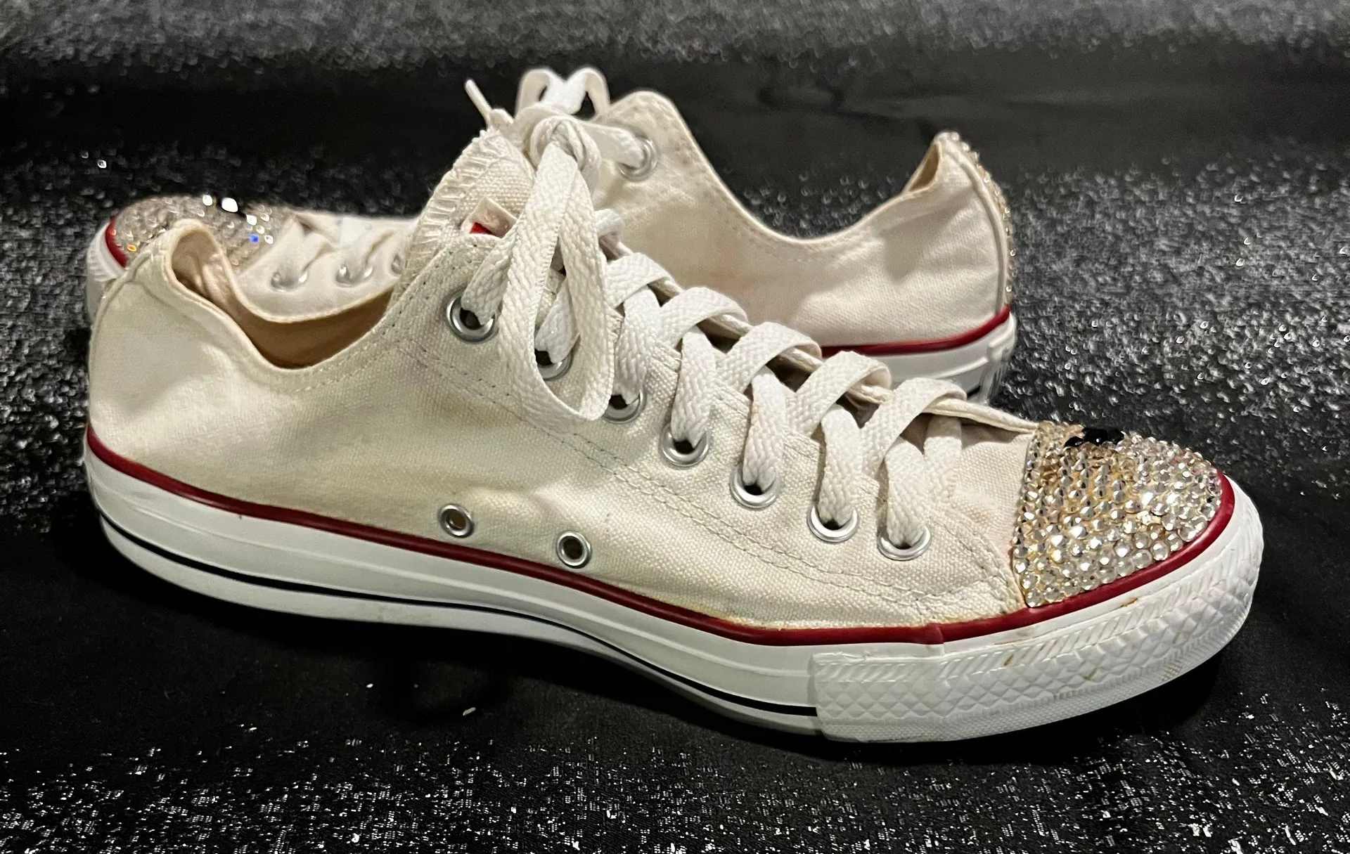 Custom  All Star Mickey Mouse crystal womens sz10.5 shoes - Image 4