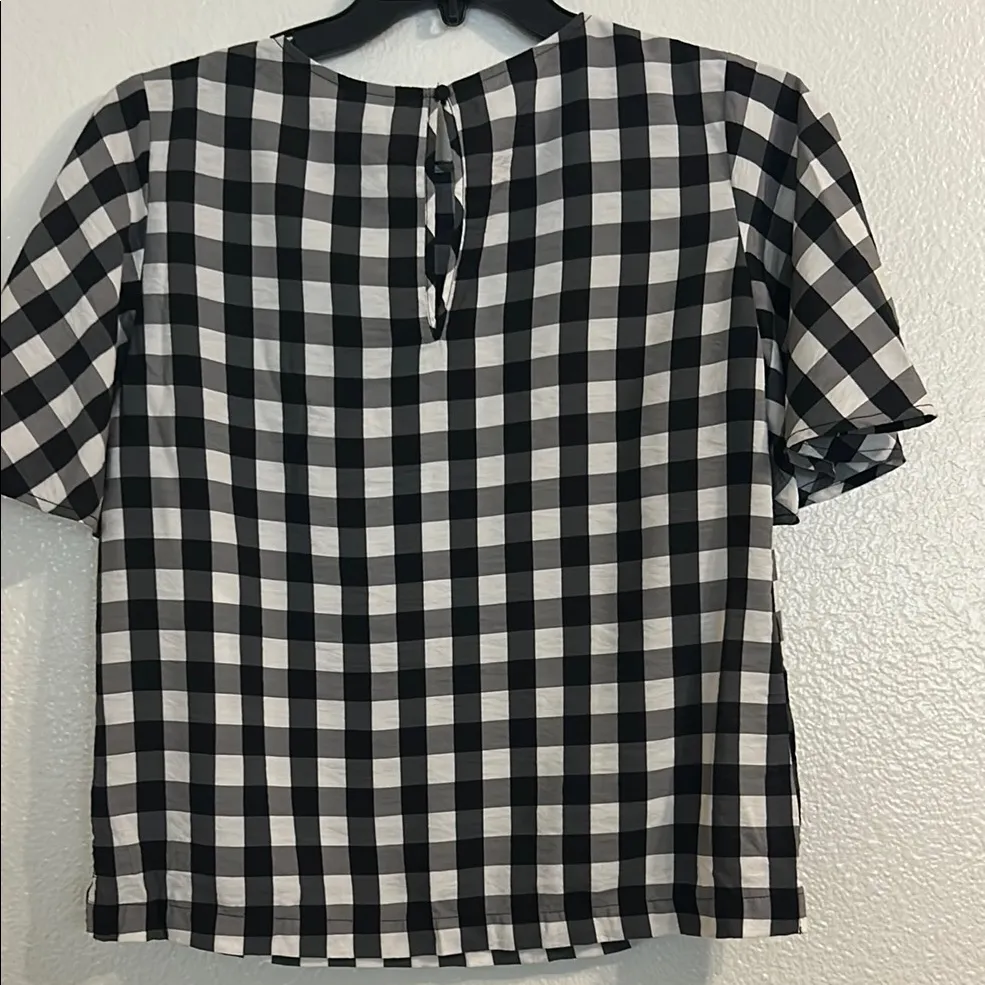 a new day Black and White Gingham Blouse - Image 4