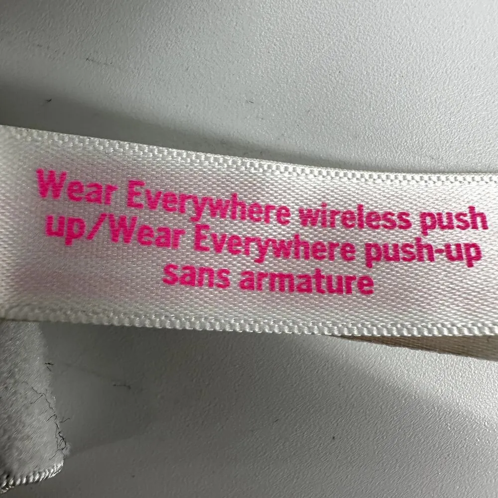 Pink Victoria's Secret Wear Everywhere Wireless Push Up Bra White Pink 34B - Image 4