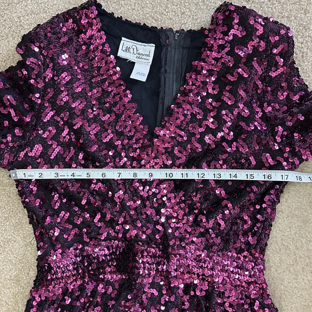 VINTAGE Lilli Diamond Purple Sequin Dress Size undefined - Image 8
