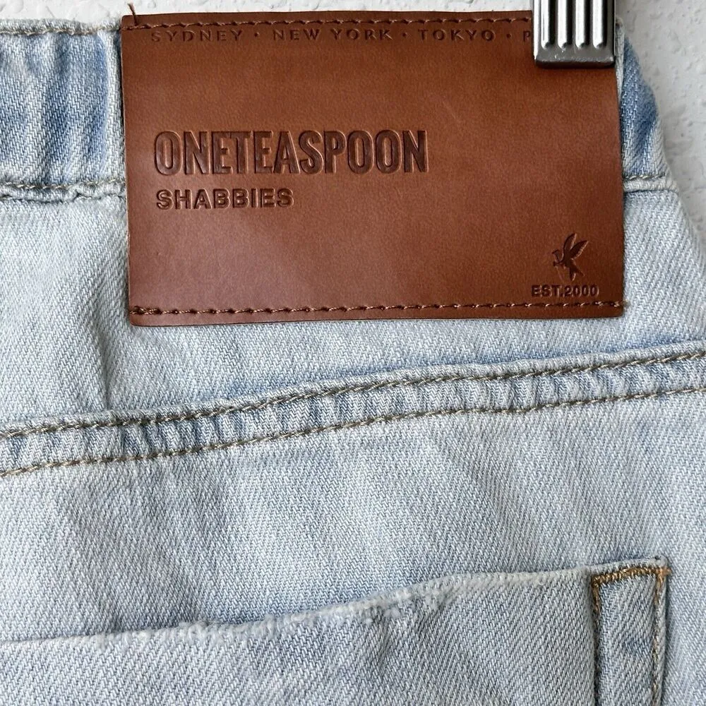 One Teaspoon Shabbies S  Drawstring Hustler Blue Boyfriend Jeans - Image 7