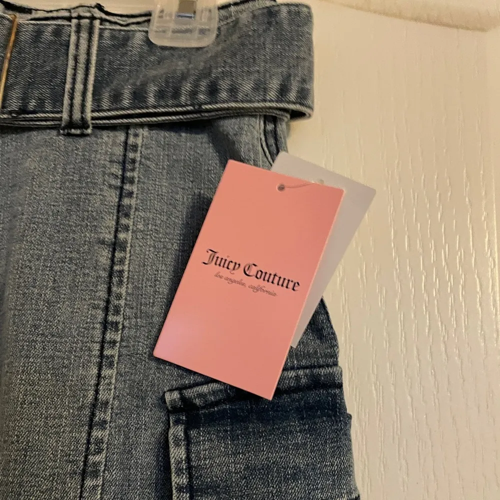 NWT Juicy Couture Blue Denim Belted Cargo Midi Skirt 26 (2-4) Western Casual Y2K - Image 3