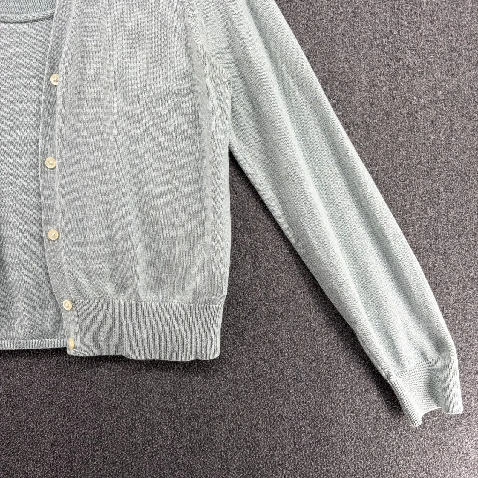 Ralph Lauren Lt Blue Silk Cashmere Cardigan Tank Sweater Twinset Luxury Large - Image 4