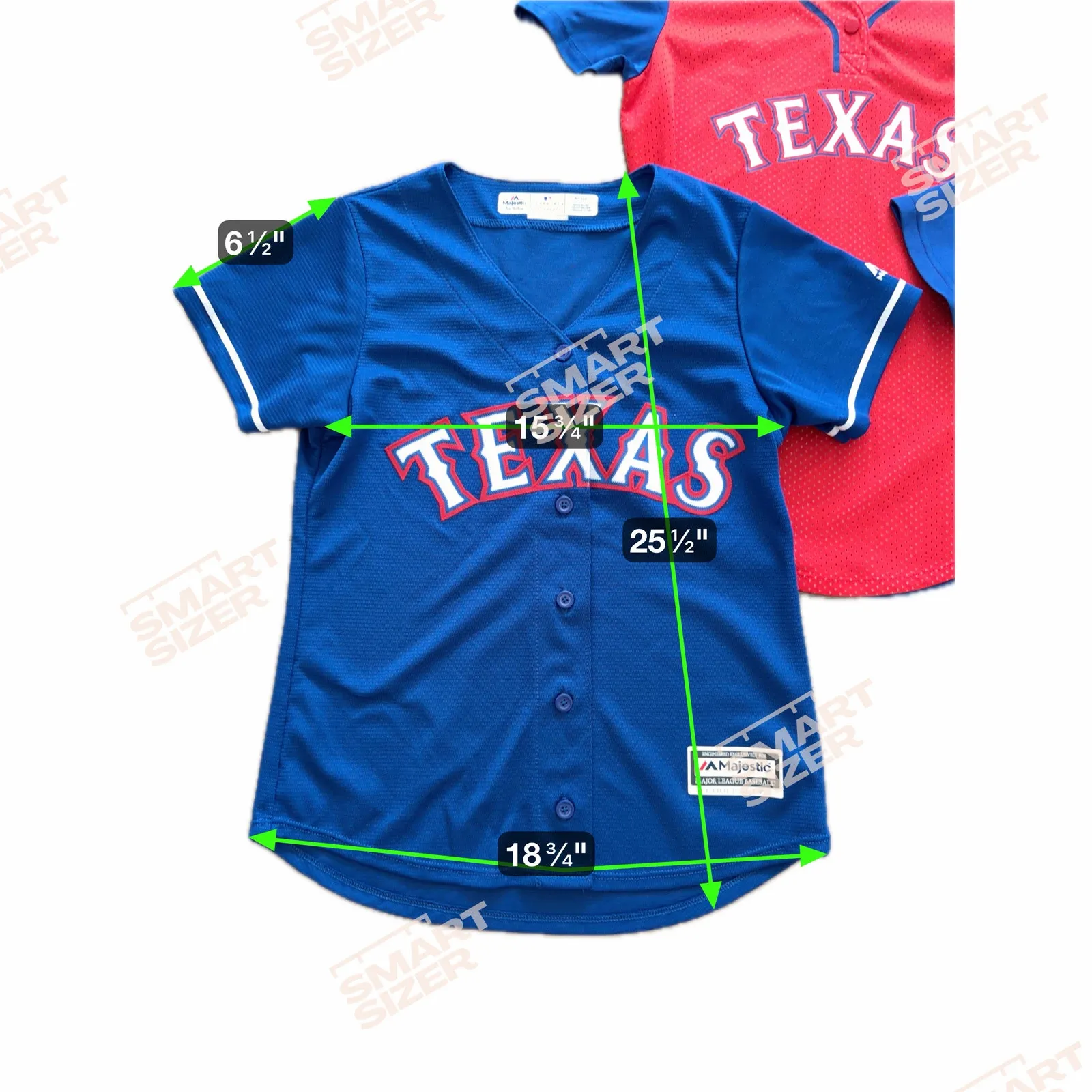 Texas Rangers 3 Women's Shirt Lot Baseball Jersey Style Majestic S M Red Blue - Image 6