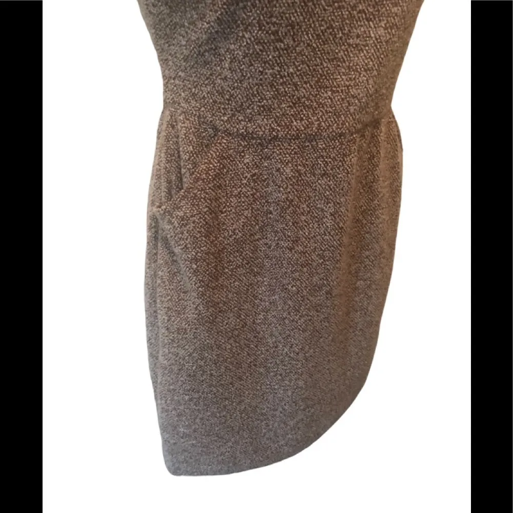 Tweed Flecked Knit Lined Sheath Pencil Dress XS Career Fitted Mock Neck - Image 6