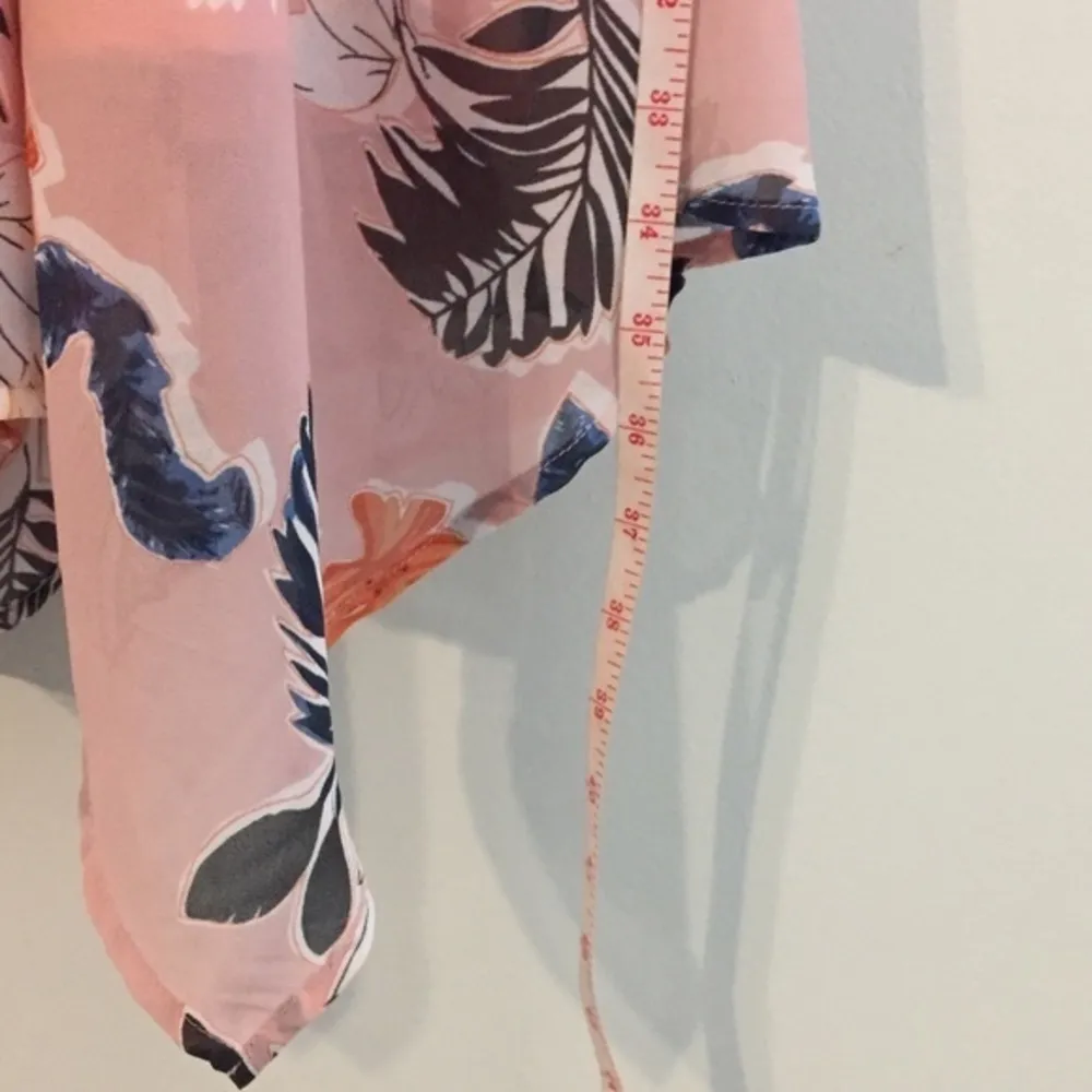 NWOT Pink Floral Ruffle Asymmetrical Strap Dress - Image 5