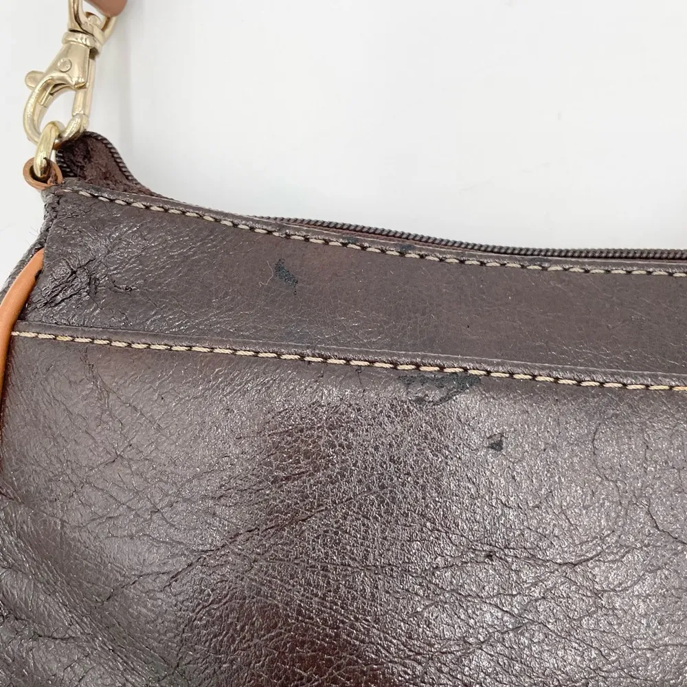 Vintage Nine West Y2K Mini Shoulder Bag Purse Deep Brown Faux Leather Retro 2000 - Image 7