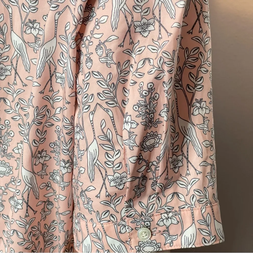 J. McLaughlin Arisa Cotton Popover NWT Floral Bird  Shirt Dress sz XL - Image 13