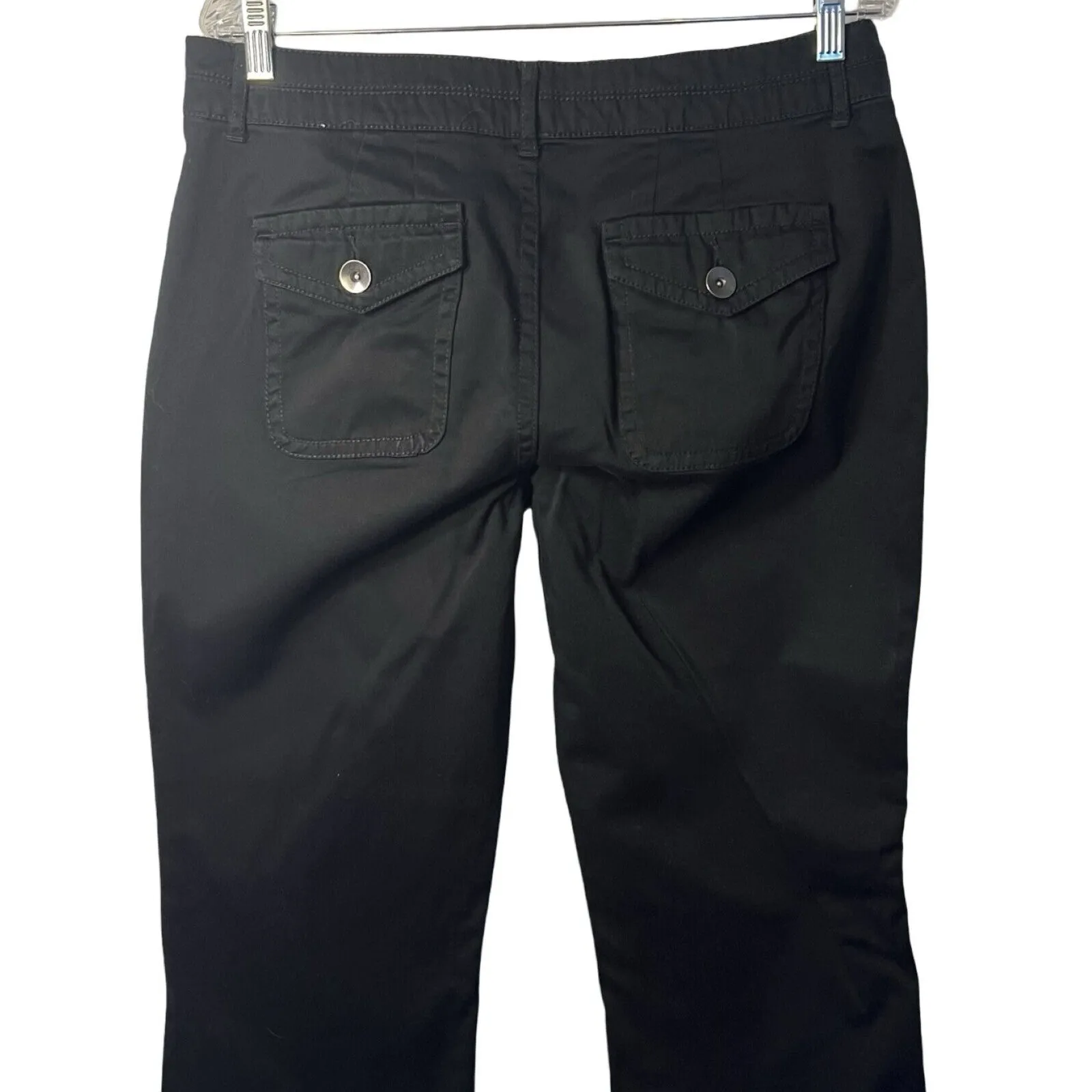 FASHION BUG Womens Pants Size 14P Black Twill Bootcut Pockets Stretch Casual - Image 3