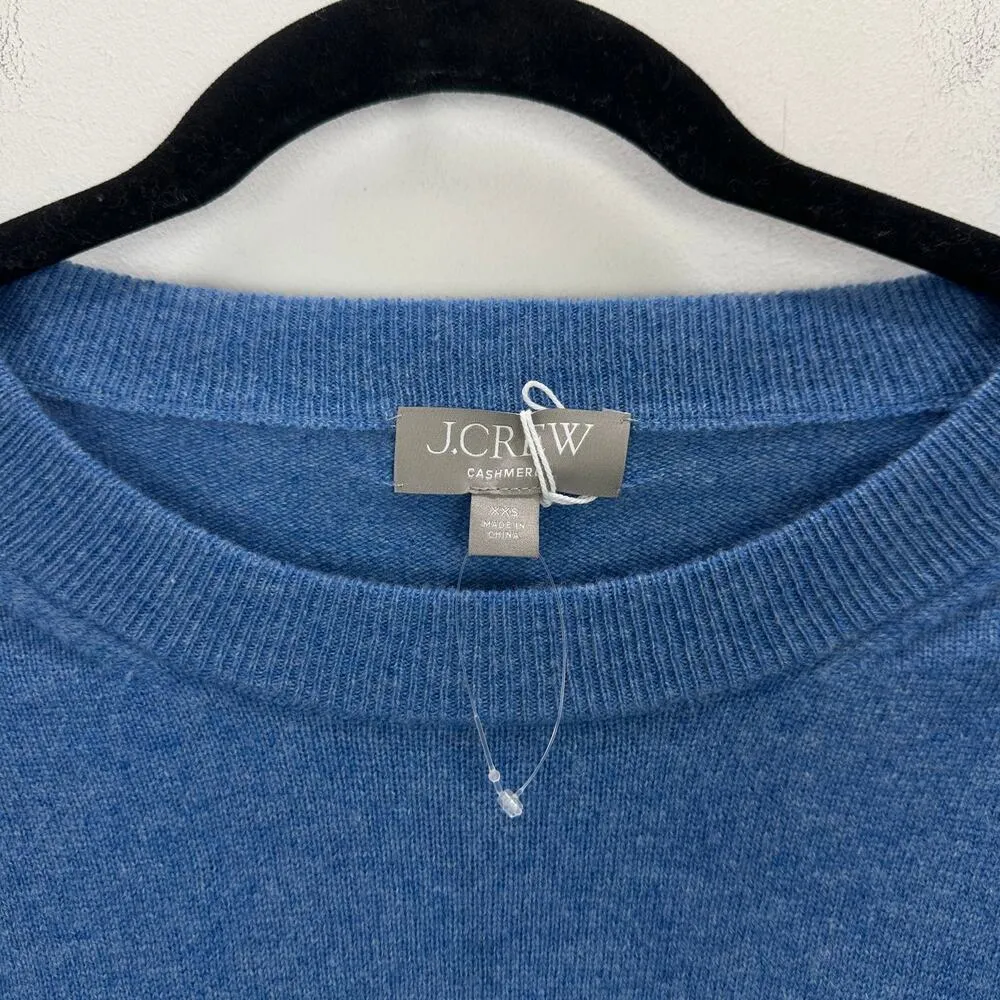 NEW J.Crew Cashmere Relaxed Crewneck Sweater Oversized Heather Twilight XXS - Image 6