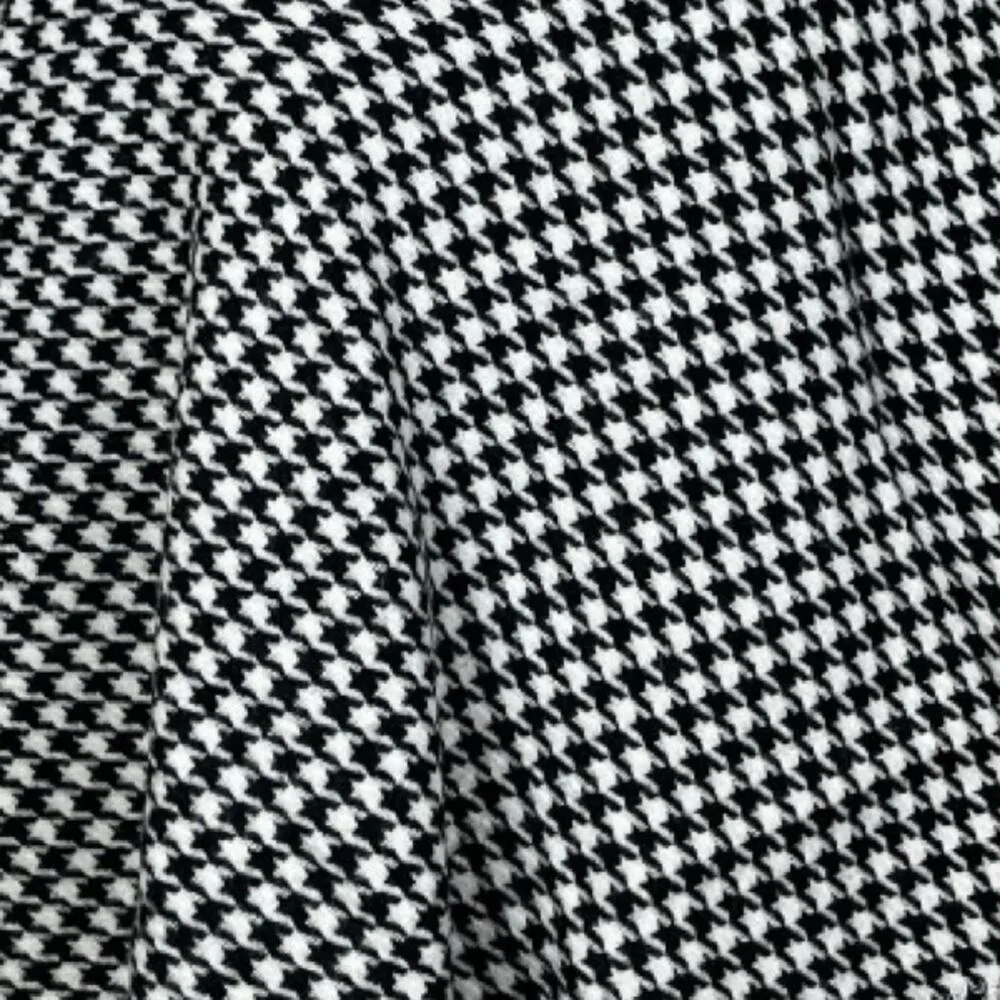 Blanket Scarf Wrap Shawl Square Fringe Houndstooth Black White Women’s One Size - Image 7