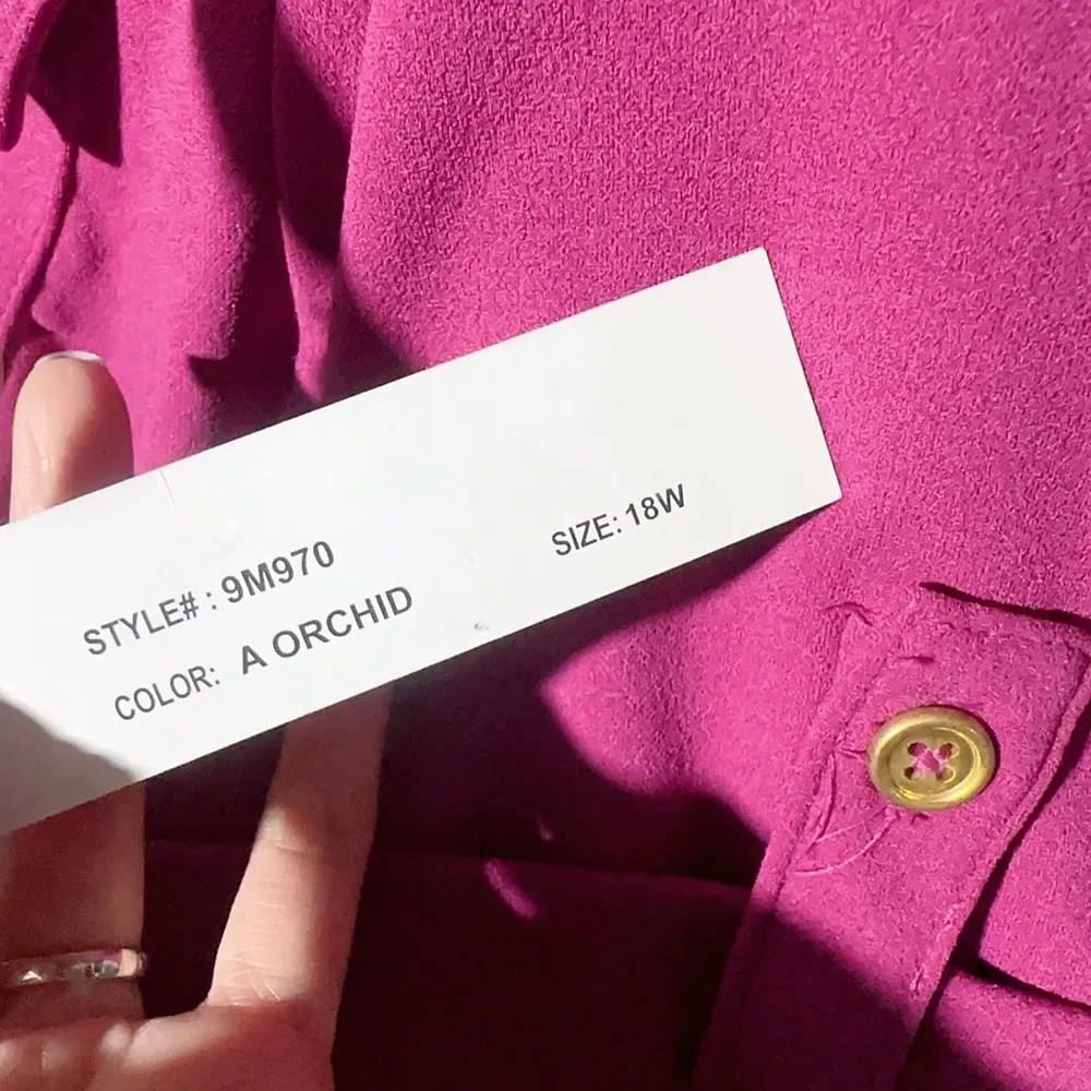 Shelby & Palmer pink silky dress belt adjustable waist knee length front pockets - Image 4