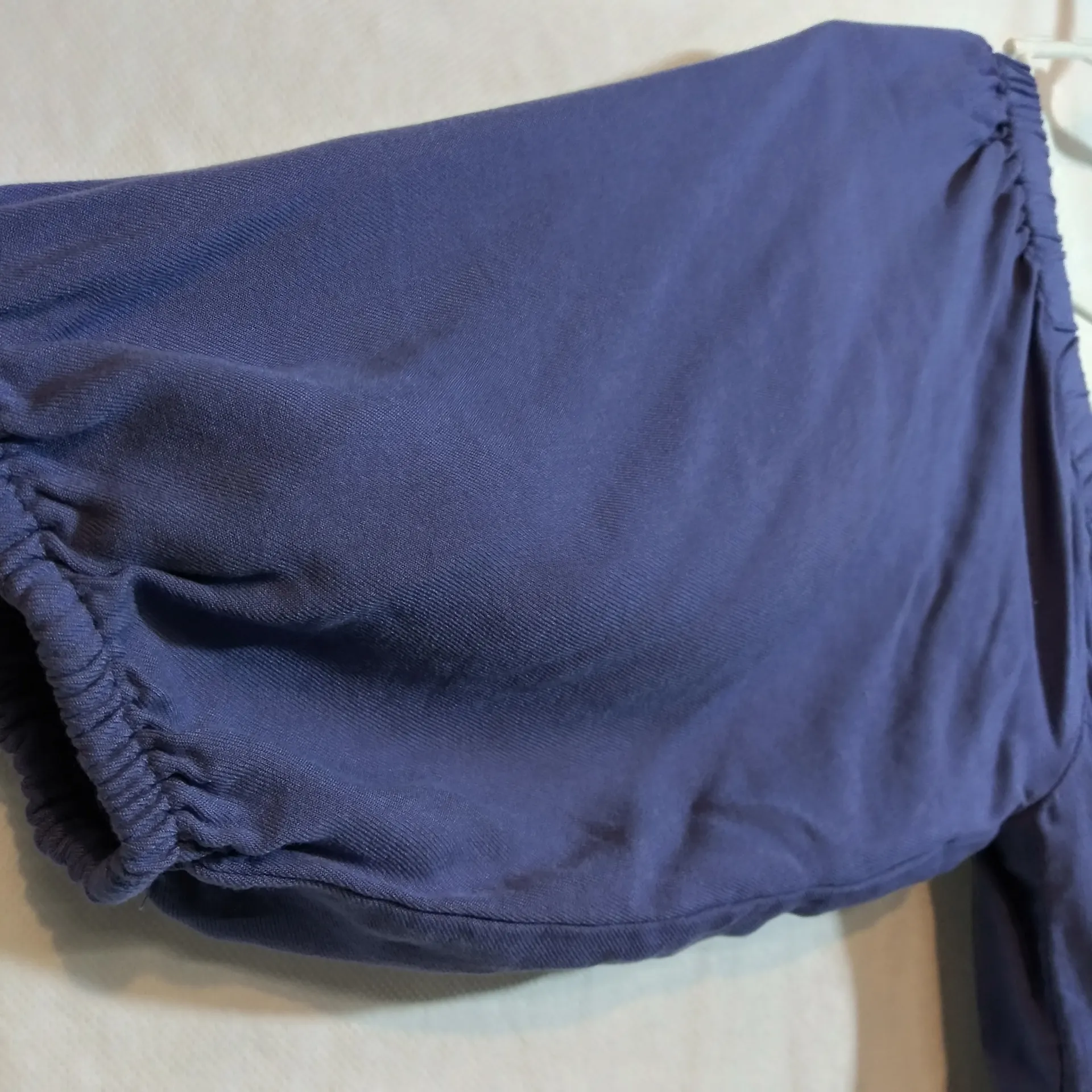 Hunter & Brown Square Neck Puff Sleeve Lightweight Tiered Babydoll Dress Size M Blue Size M - Image 2