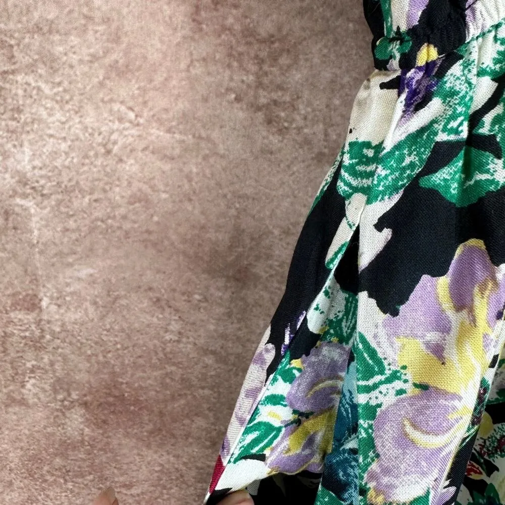 Band of Gypsies Sapphire Trends Floral Romper - Black/Multi - size S - Image 6