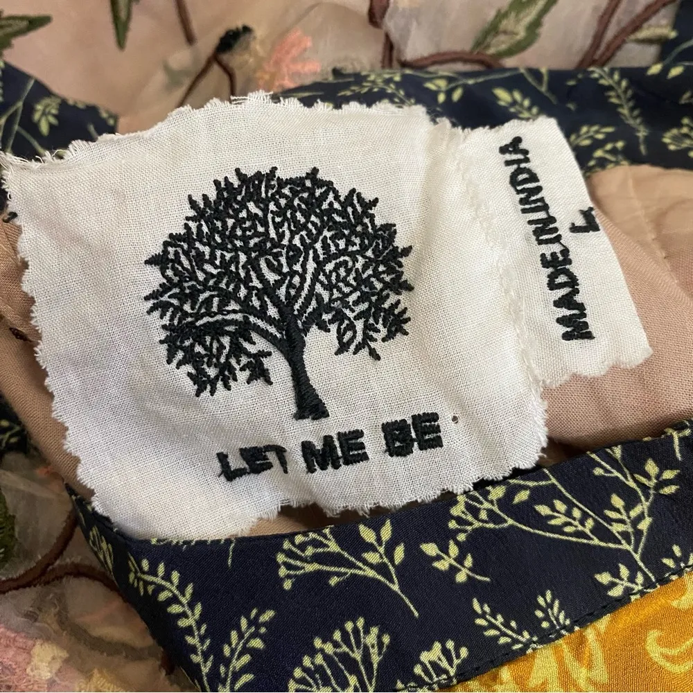 Anthropologie Let me be love actually boho embroidered silk blouse Size L - Image 10