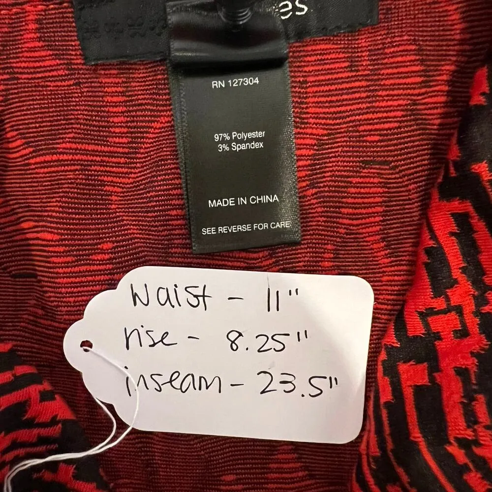 Ali Miles Red Black Print Asymmetrical Long Sleeve Cowl Neck Tunic Blouse Sz XL - Image 11