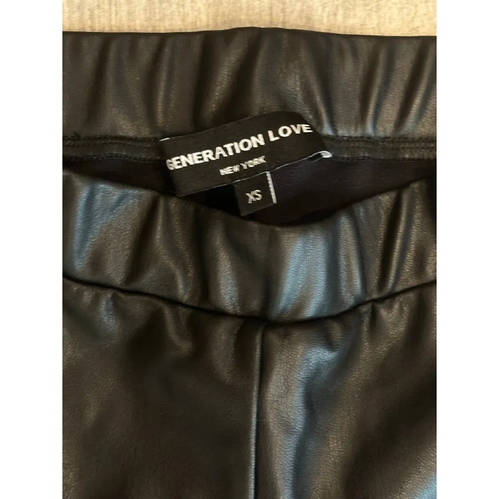Generation Live Black Vegan Leather Leggings size XS - Image 4