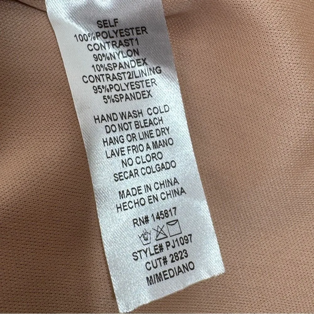 Privy Lace Top Pleated Chiffon Shorts Romper‎ Playsuit Tan Nude Medium - Image 11