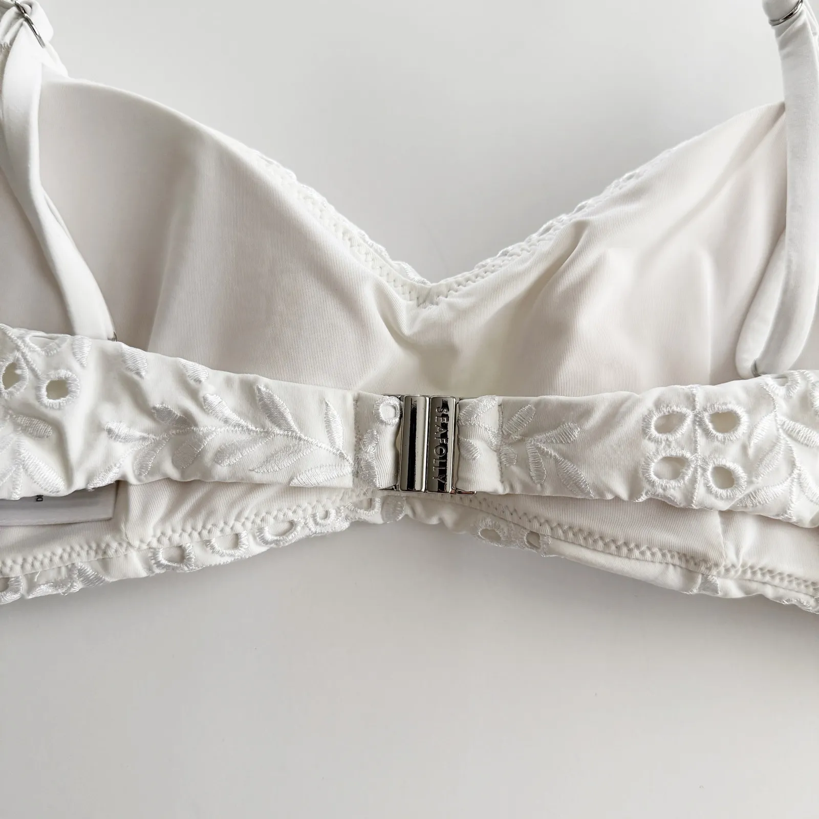 [Seafolly Australia] White Eyelet Embroidered Costa Bella Bikini Top NWT US 10 - Image 7
