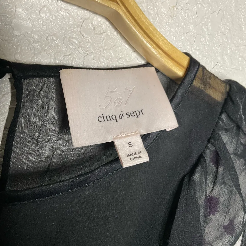 Cinq a Sept Silk Simone Top Size S Black - Image 7