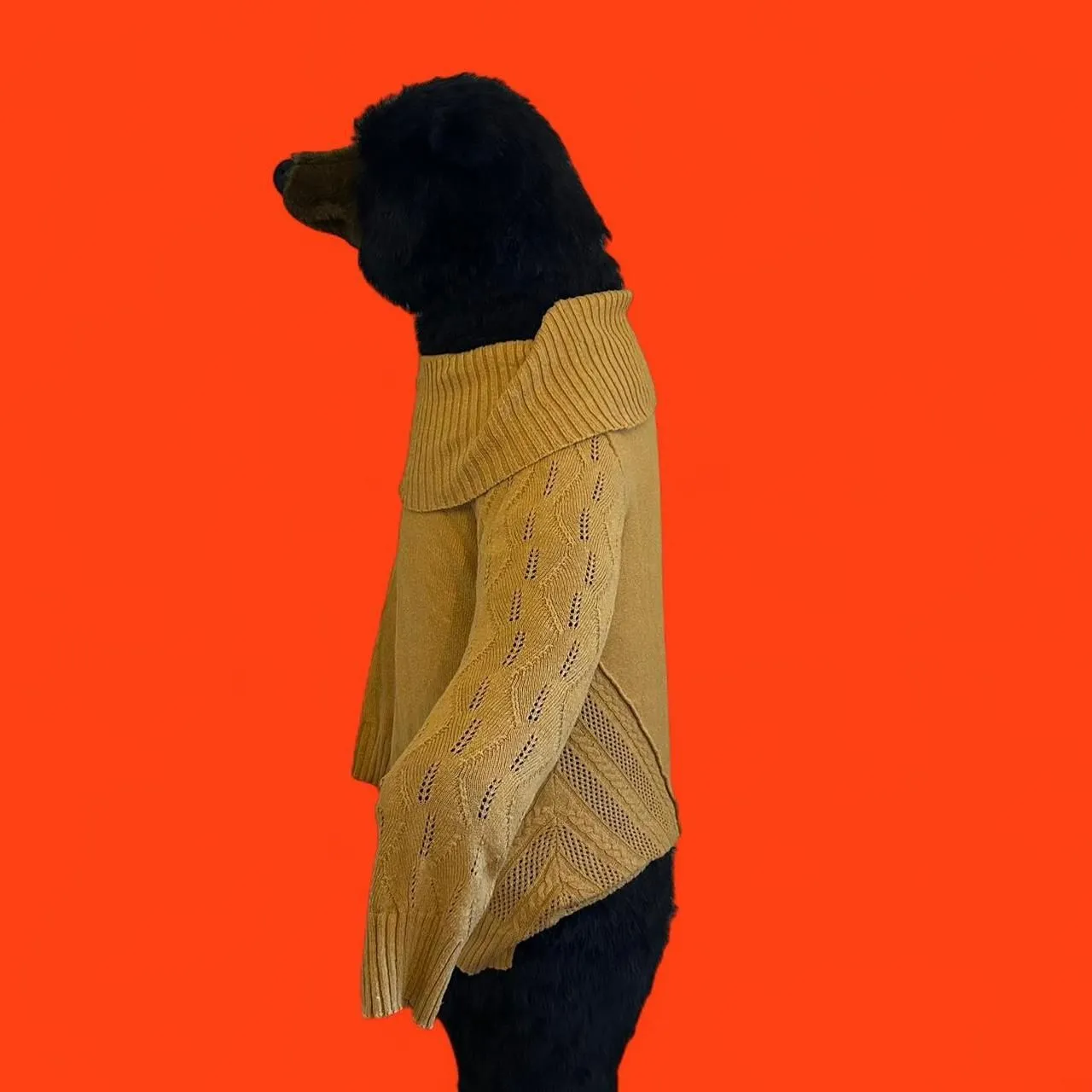 Yellow sweater mock neck sweater Size L - Image 3