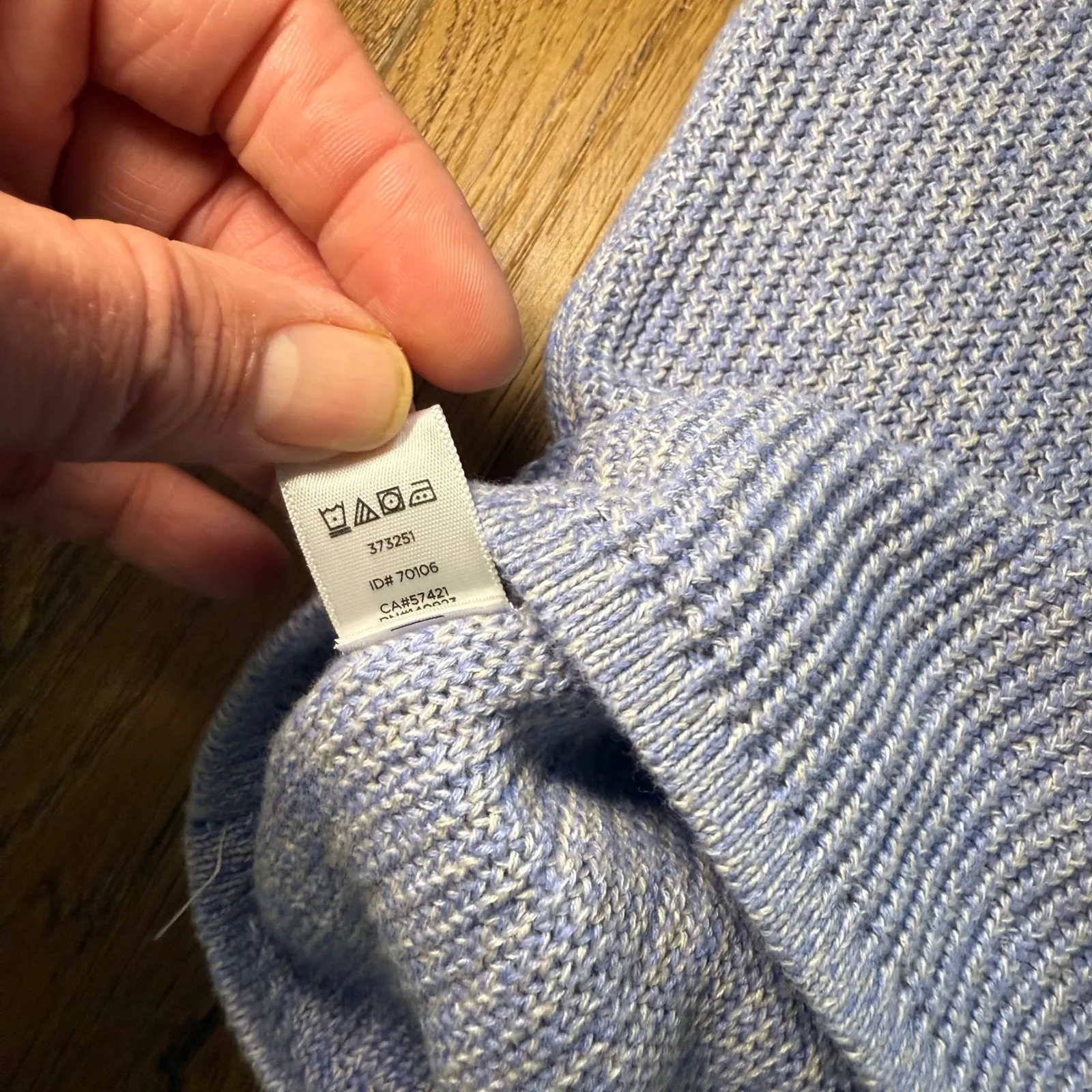 Y2K LOFT Knit Top Blue V Neck Womens Size S Short Sleeve 100% Cotton Sweater - Image 9